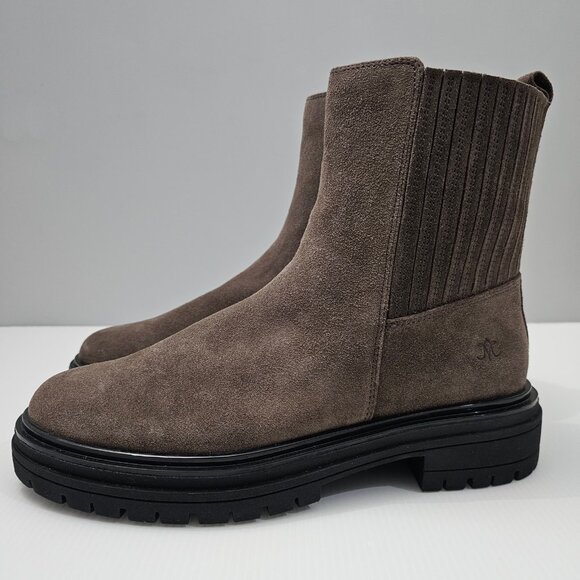 Johnston & Murphy Shoes - NEW Johnston & Murphy Gianna Ankle Boot Chelsea Gore Dark Gray Suede Size 9.5